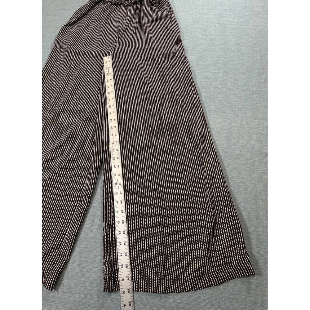 Unbranded Wide Leg Jumpsuit Womens M Black White Excellent Dotted Stripe Ruffle - Picture 3 of 12